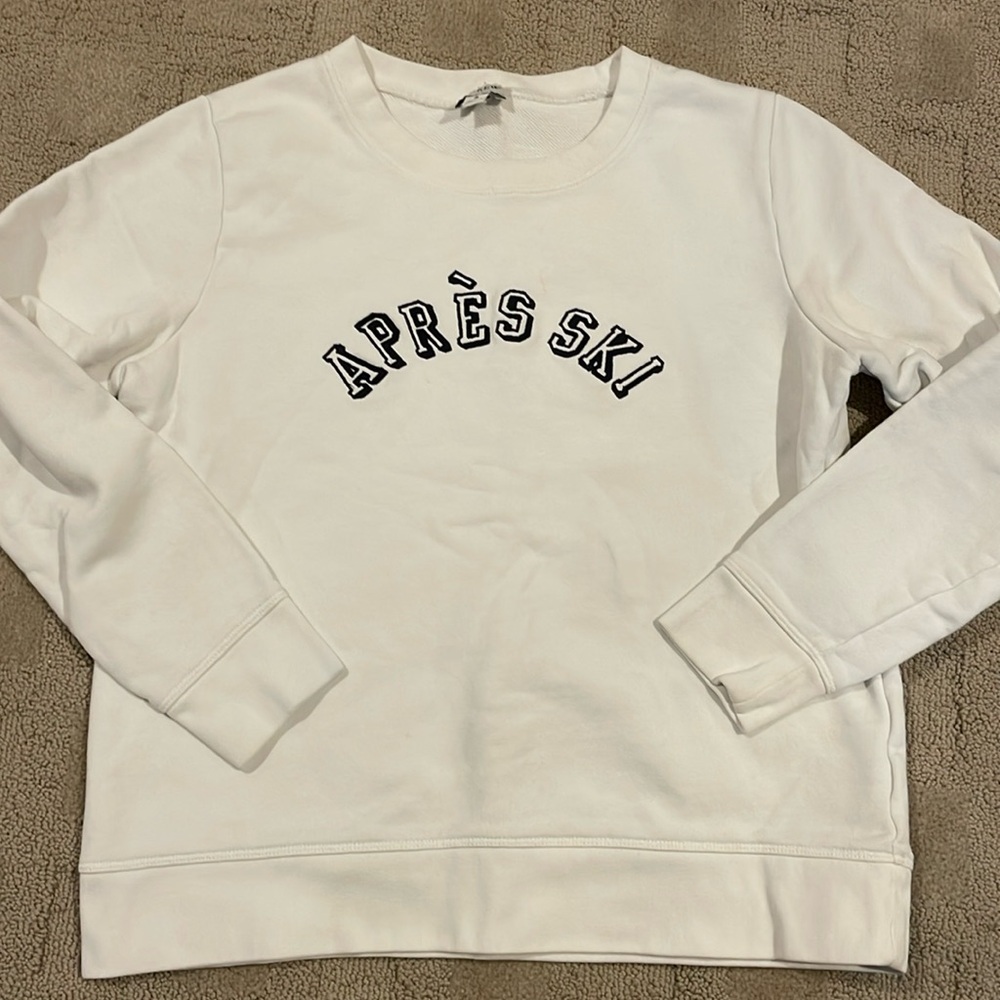 J Crew women’s small apres ski sweatshirt